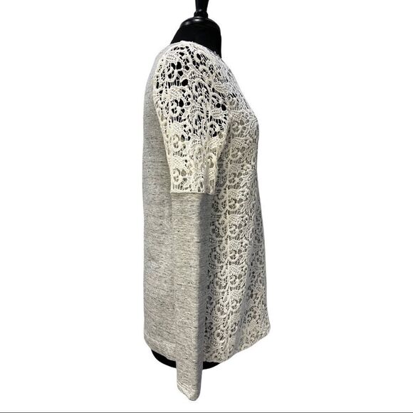SUNDANCE Lace Overlay Tow Tone Sweater Sz M - Picture 5 of 12